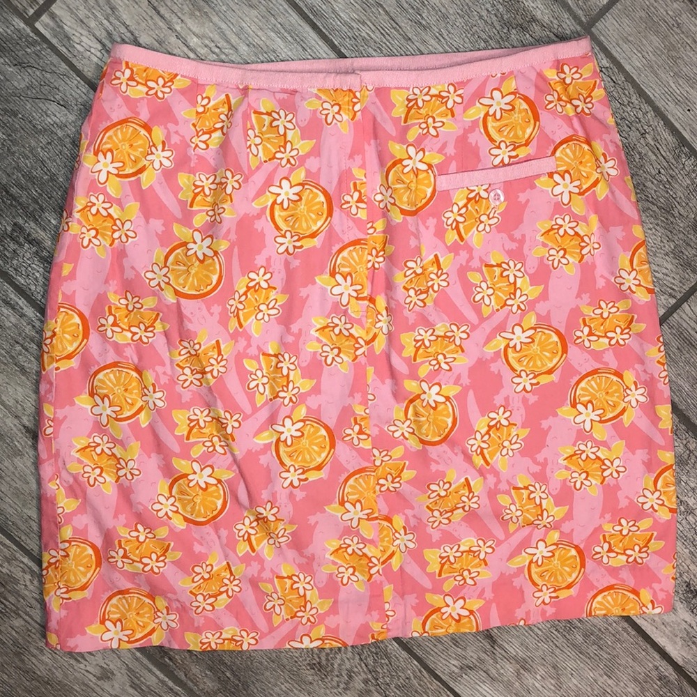 SOLD 🌴Lilly Pulitzer Orange Sliced Skirt Vintage - Picture 2 of 6